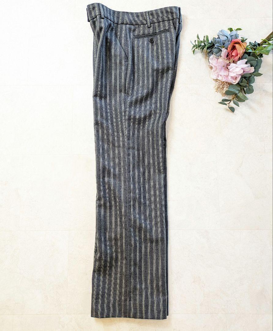 美品　ポールスミスブラック　ストライプ　花柄　38size グレー　Ｍ