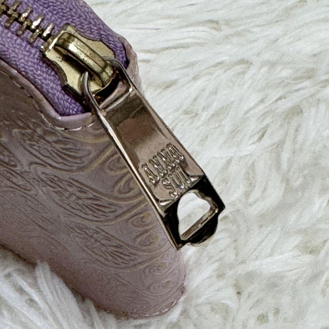 ANNA SUI アナスイ 折財布 ラウンドファスナー ゴールドロゴ