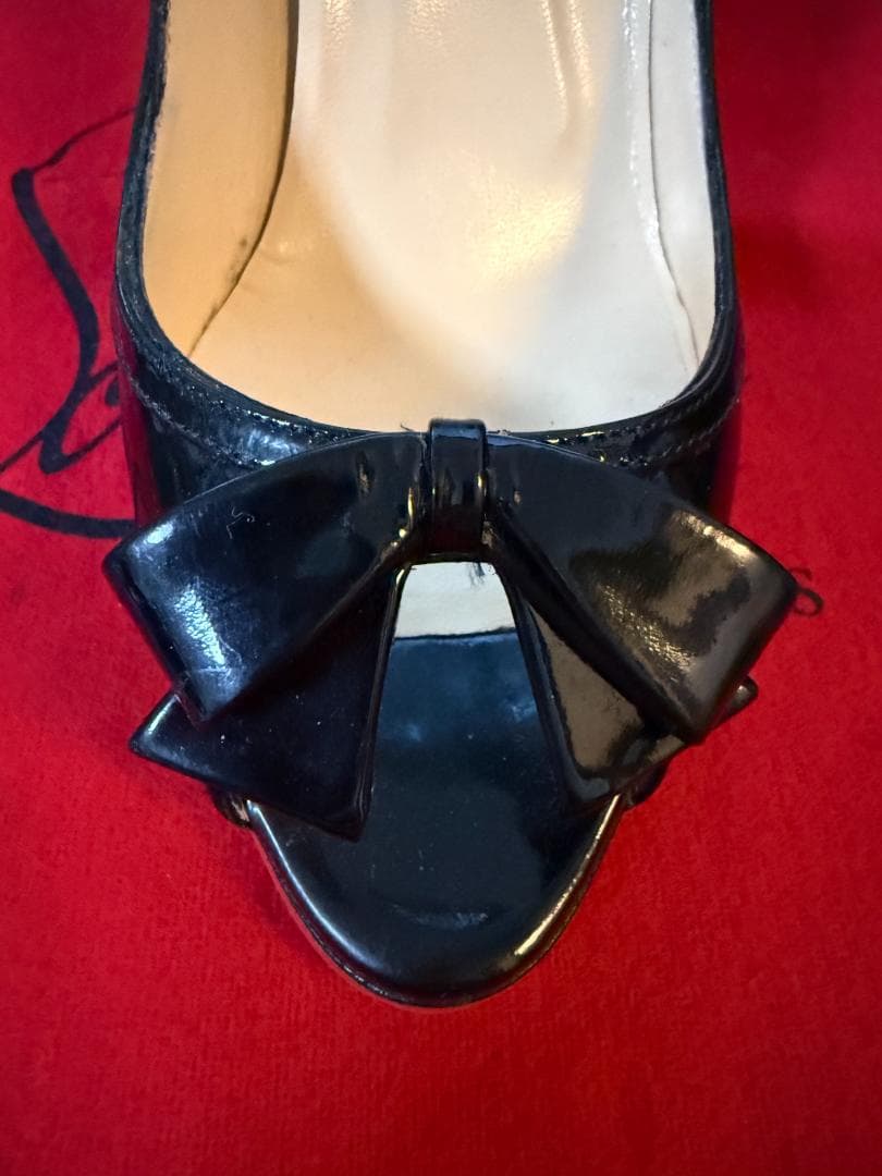 クリスチャン・ルブタン リボンパンプス オープントゥ 36.5