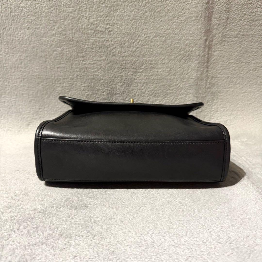 美品★オールドコーチ 2way ショルダーバッグ レザー ターンロック ブラック