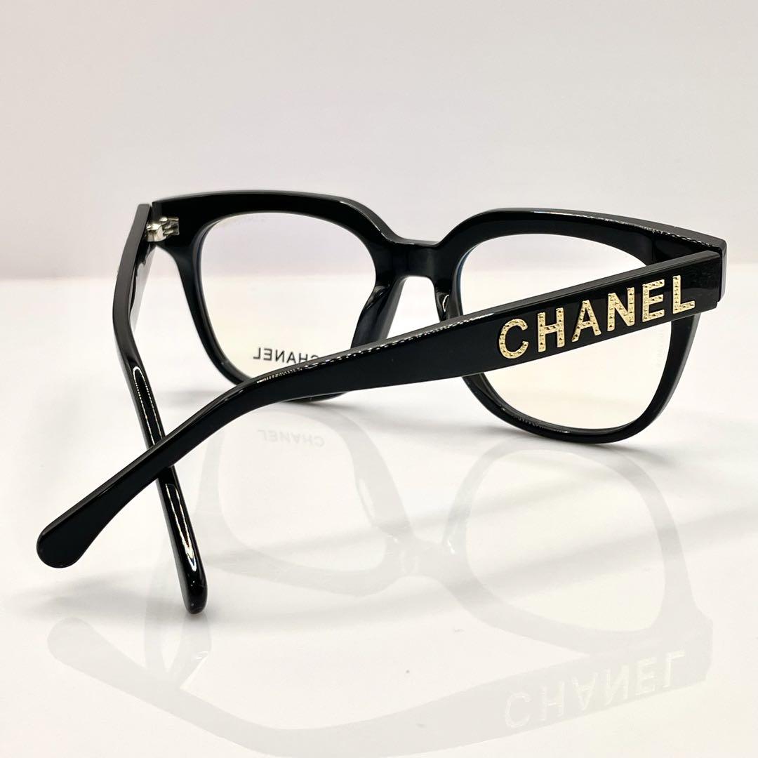 CHANEL 眼鏡用フレーム 新作ココマーク付 テンプルCHANELロゴ