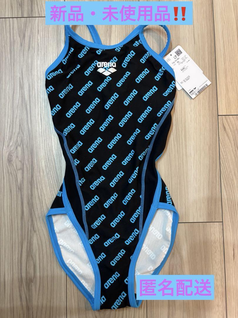【新品・未使用品】arena ジュニア女子用競泳水着140 黒×青
