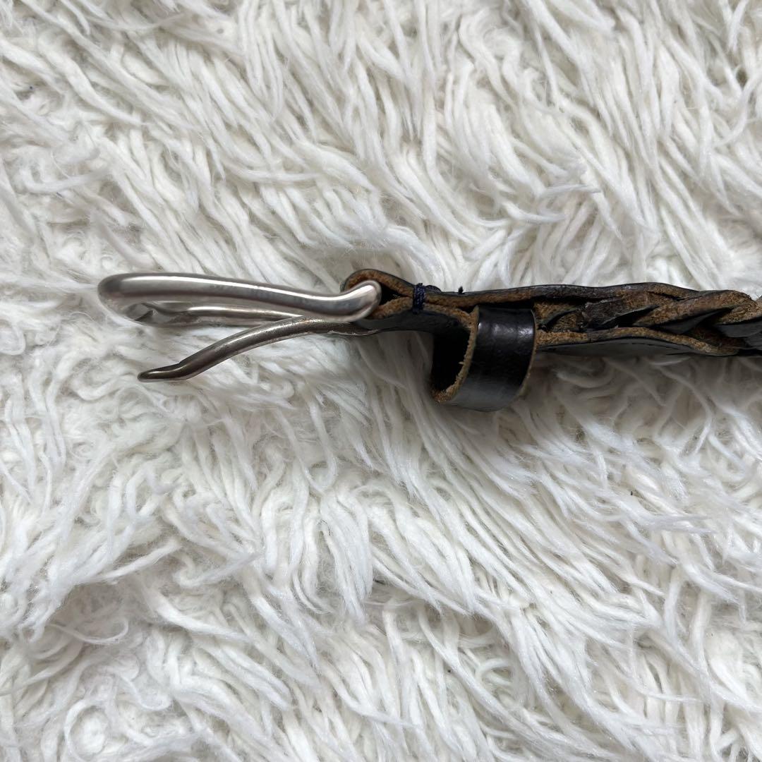 廃盤品】ホワイトハウスコックス レザーメッシュベルト ネイビー