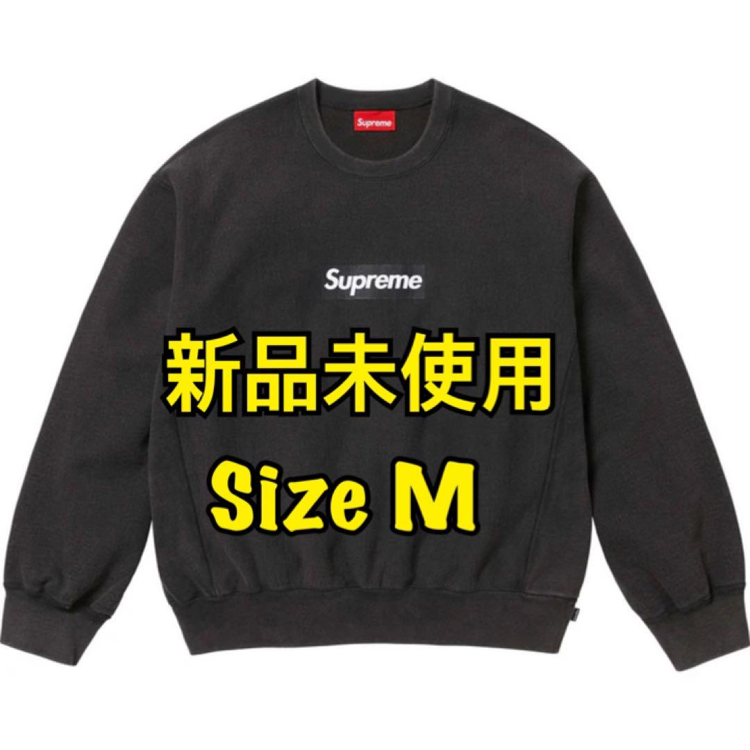 Supreme Washed Box Logo Crewneck m黒