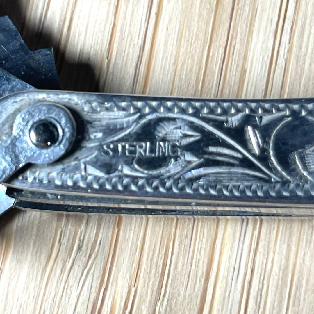 STERLING SILVER シルバー 3wayナイフ 彫金 ペンダントトップ