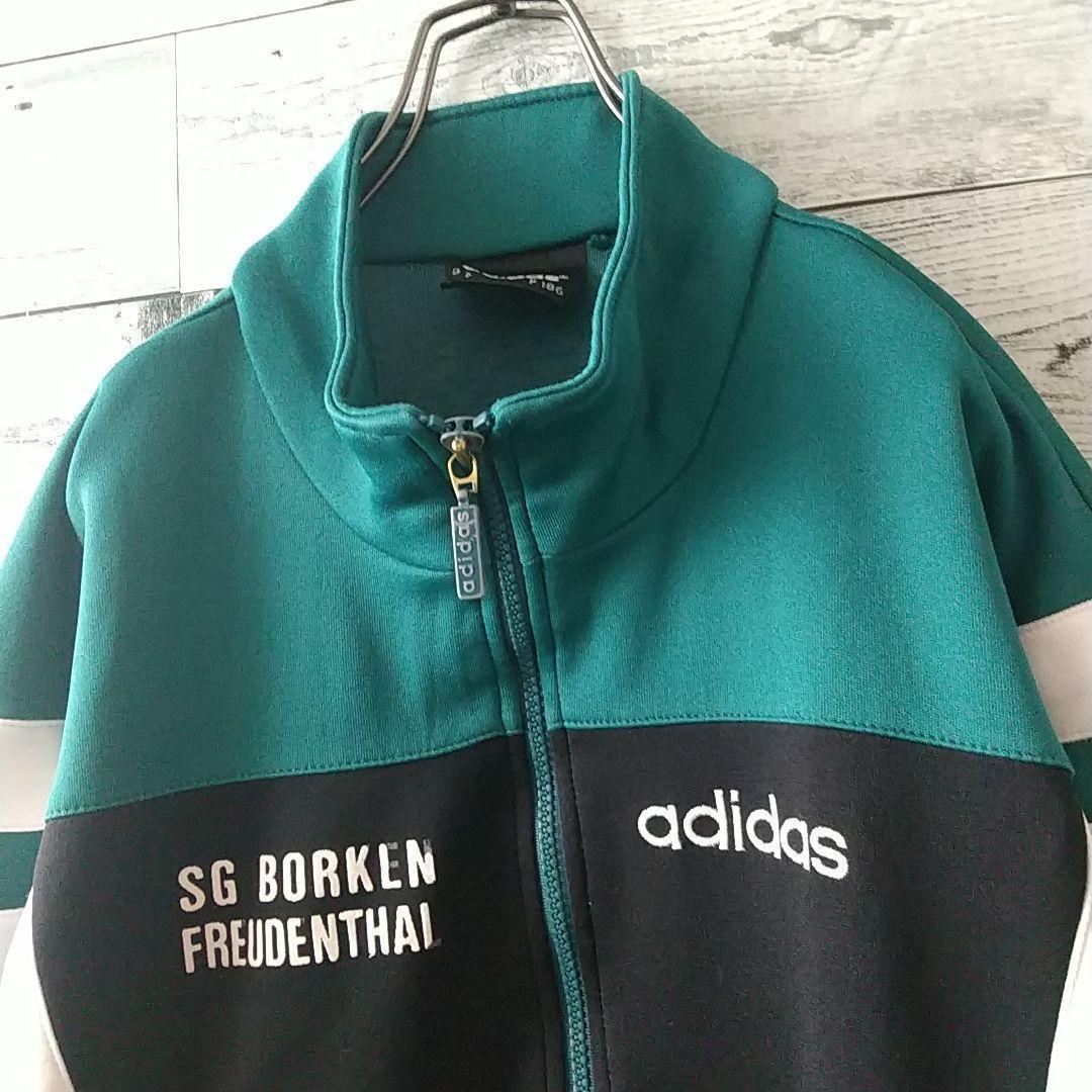 送料無料 アディダス 刺繍ロゴ レアカラー ゆるだぼ90s トラックジャケット adidas - 90sゆるだぼ】アディダス刺繍トラックジャケット古着