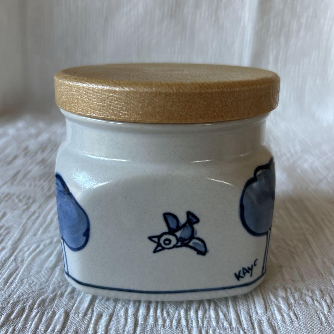陶器ポットお菓子入れ容器鳥木KAyo