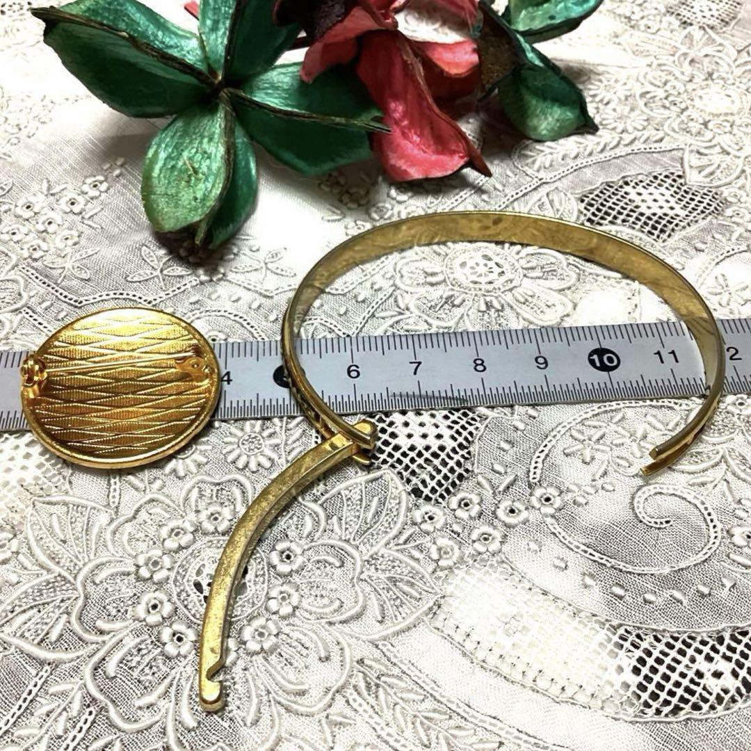 天然石と金色のブレスレット と ダマスキナード象嵌ブローチ＆ブレスレット　専用❣️