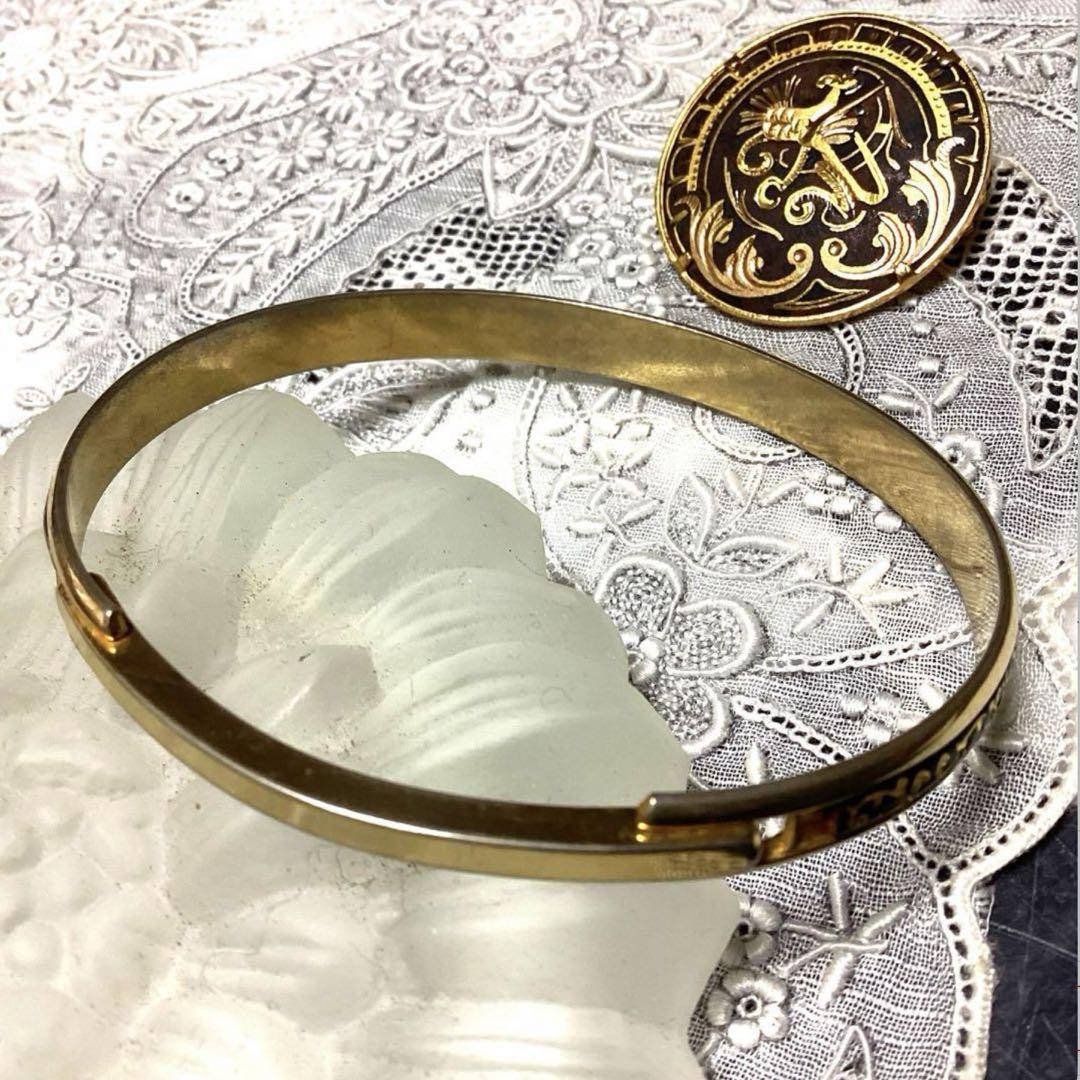 天然石と金色のブレスレット と ダマスキナード象嵌ブローチ＆ブレスレット　専用❣️