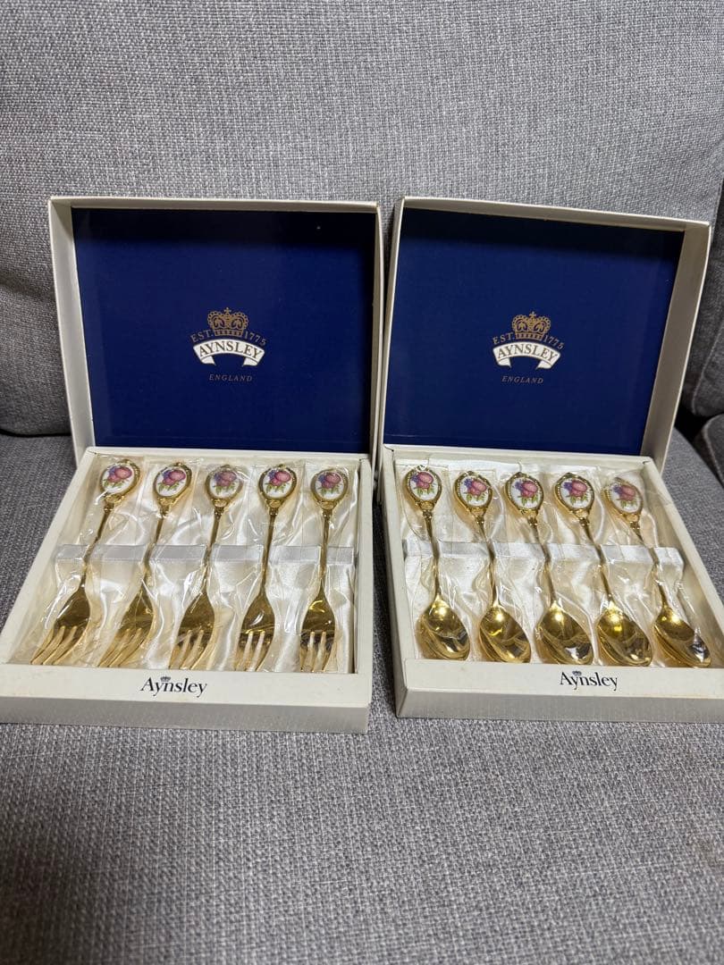 AYNSLEY エインズレイ ゴールド スプーン フォークセットAynsley