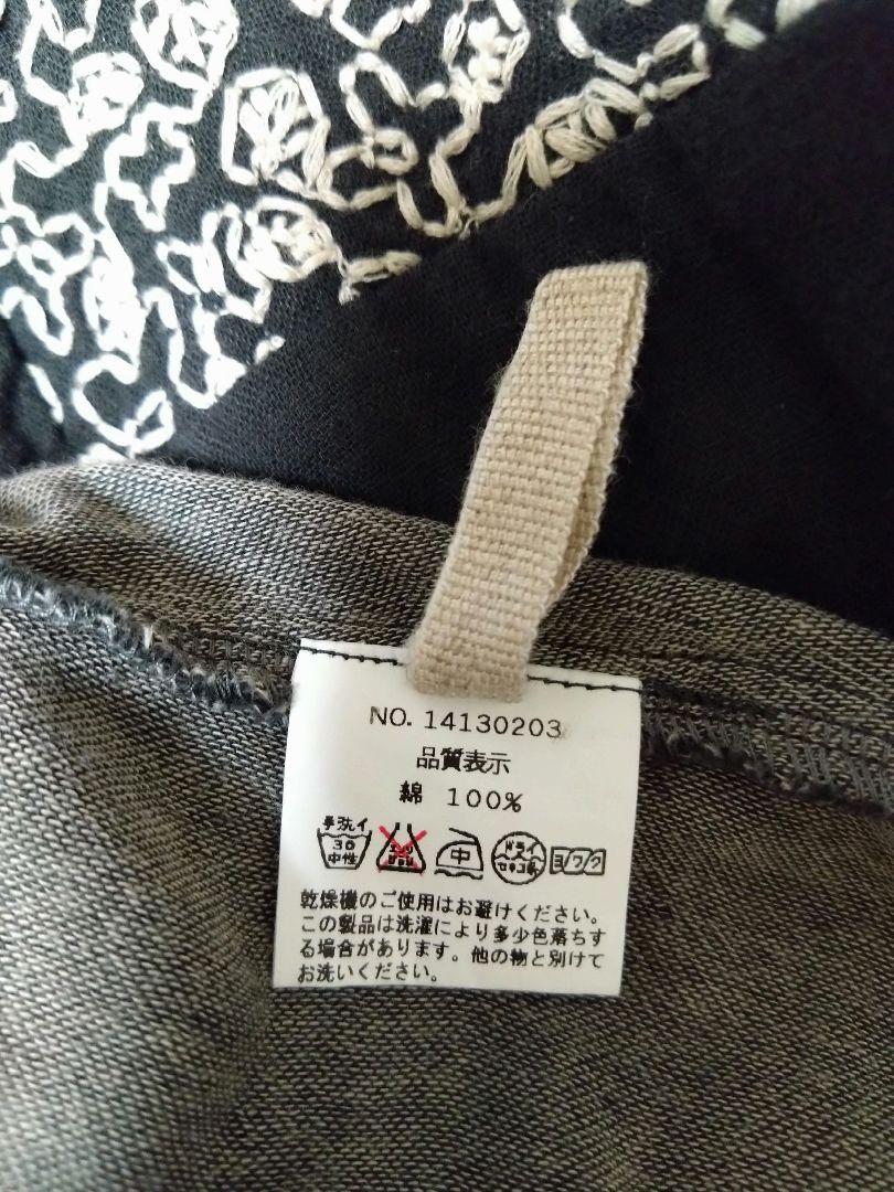 群言堂・根々・刺繍Wガーゼワンピース・墨黒