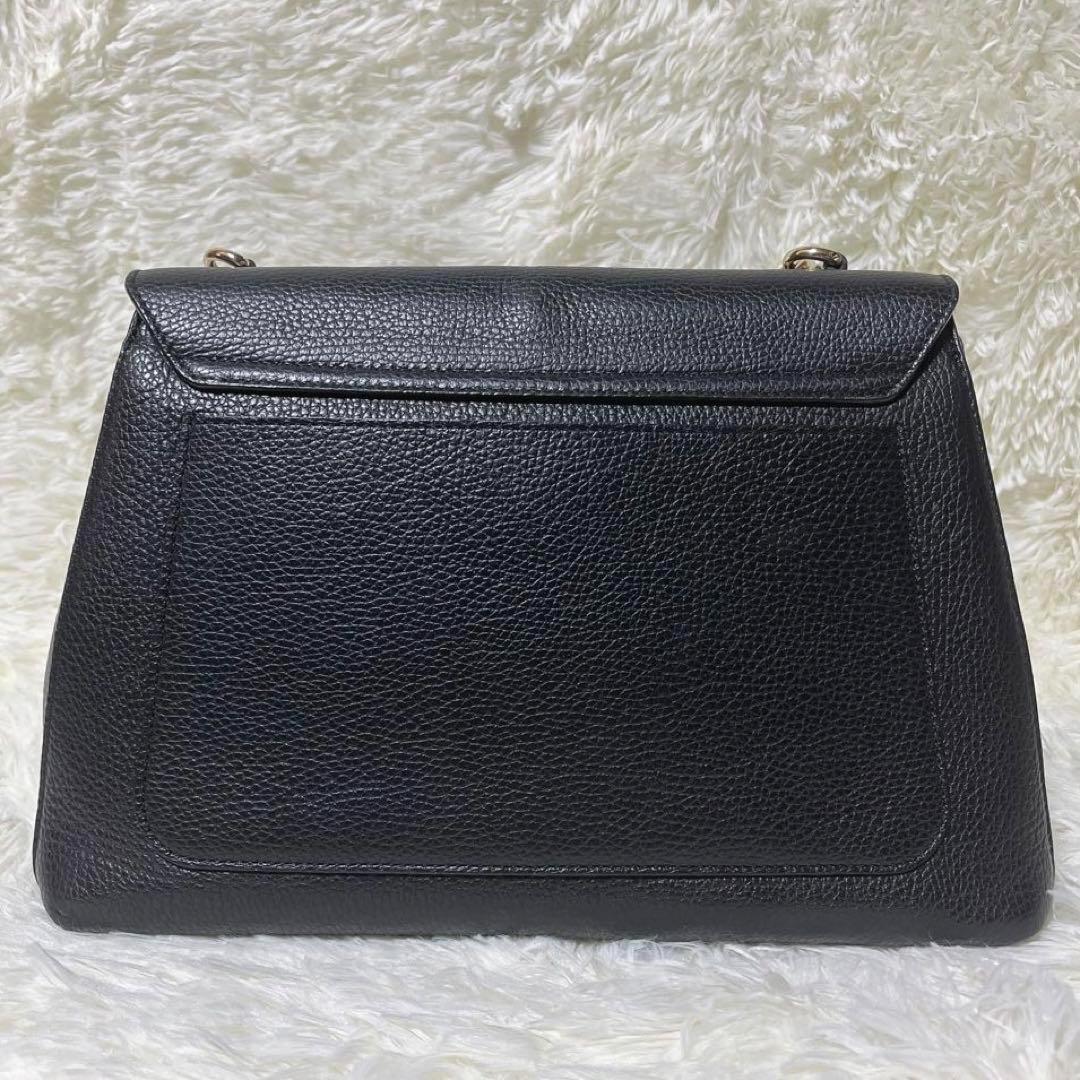 【美品】FURLA フルラ スリーク M ハンドバッグ ストラップ付き 黒 画像5