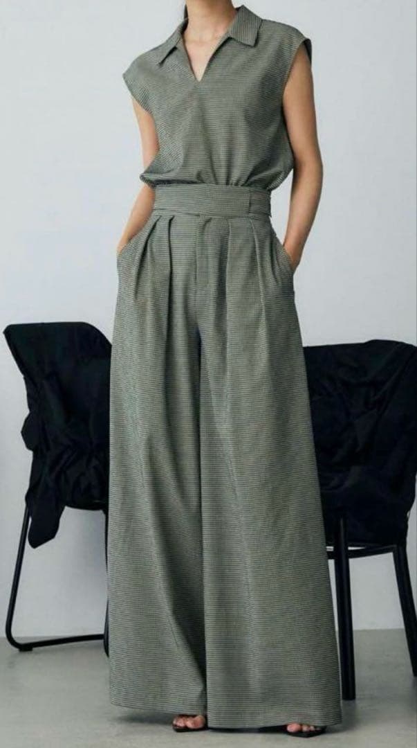 RIM.ARK(リムアーク) セットアップ ノースリーブ チェック柄　36