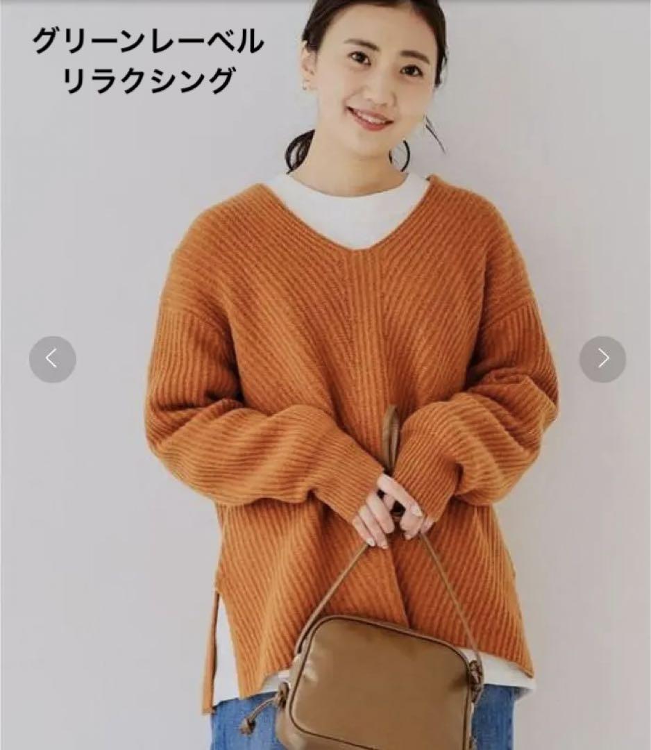いま人気のアイテム ハミルトン Vネックニット カタアゼ プルオーバー オレンジ トップス