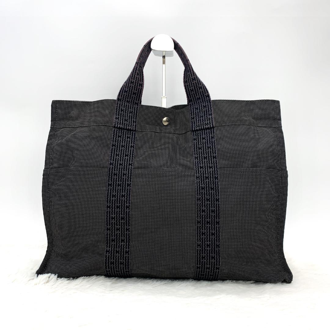 美品★エルメス トートバック ハンドバッグ エールラインMM カデナ鍵付A4収納
