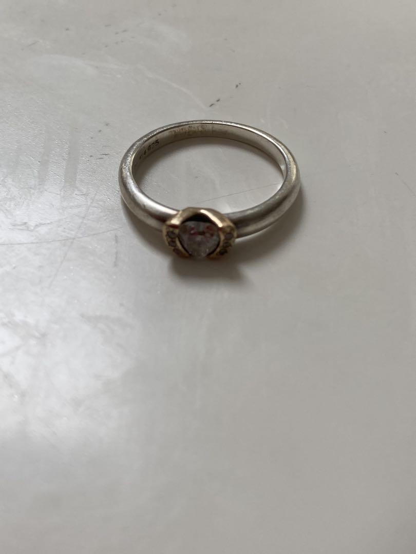STAR jewelryハート型ストーンリング K14 925