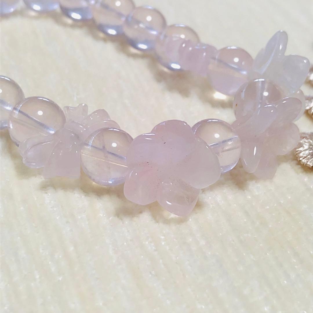 スターローズクォーツ、ローズクォーツ(花、リボン型) スターローズクォーツ、ローズクォーツ(花、リボン型)