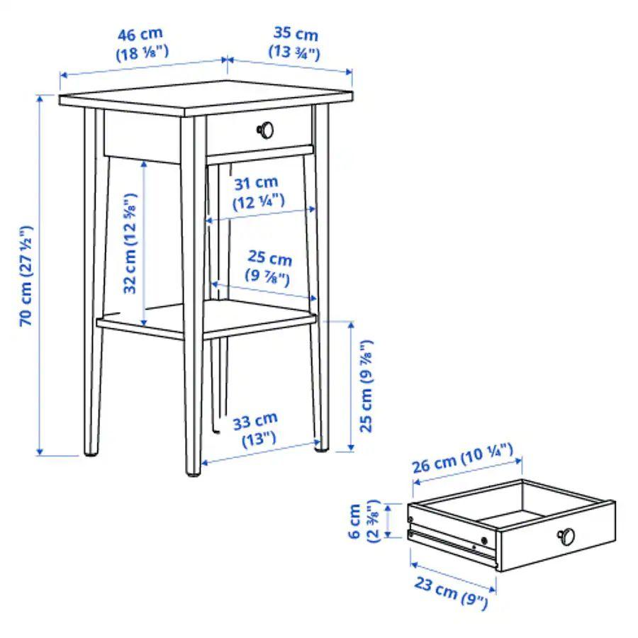 ◆IKEA◆HEMNES ヘムネス　ベッドサイドテーブル　ブラックブラウン　美品