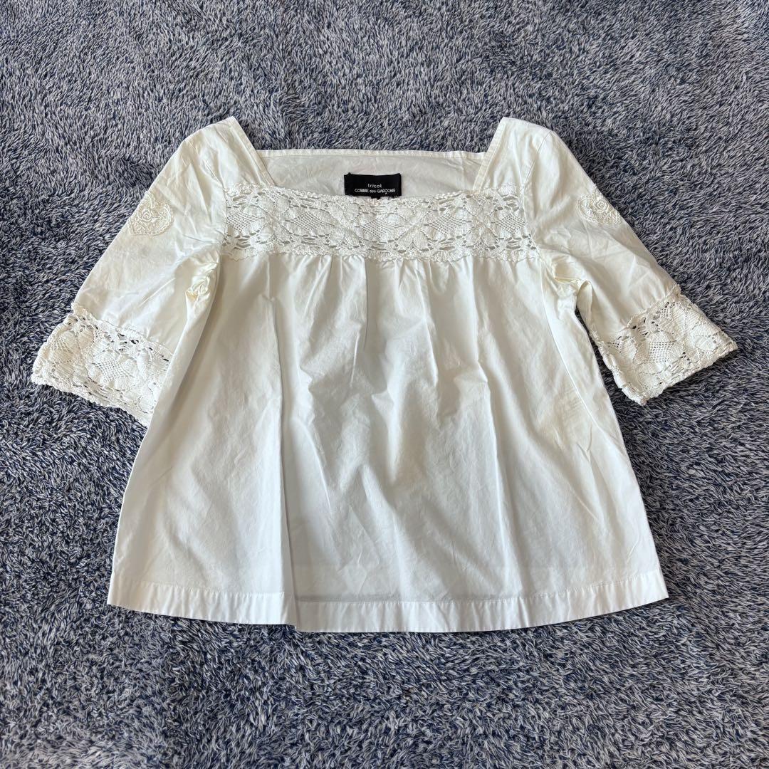 30/ tricotCOMME des GARÇONS レースブラウス tricot COMME des GARCONS レースブラウス 半袖 - メルカリ