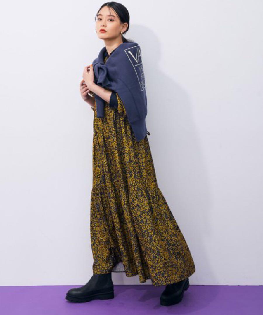 【Used美品】ADAM ET ROPE プリントパフスリーブワンピ