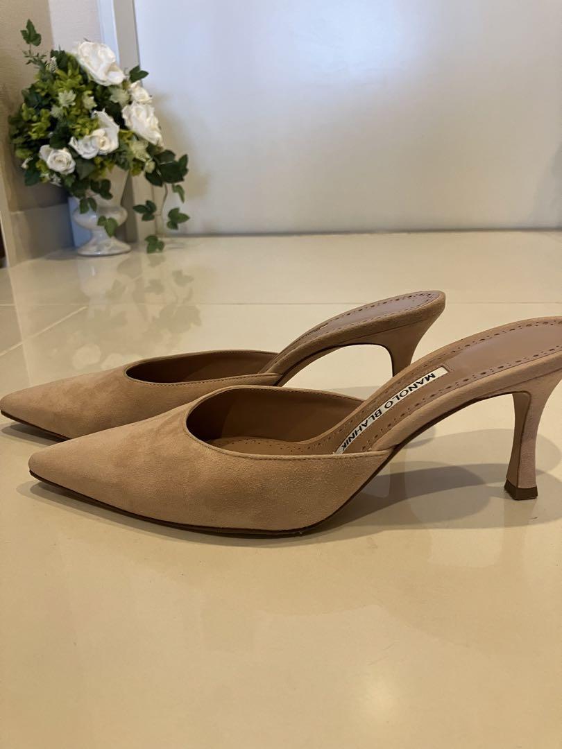 福袋 セール MANOLO BLAHNIK マノロブラニク ピンクベージュ ミュール レディース 靴