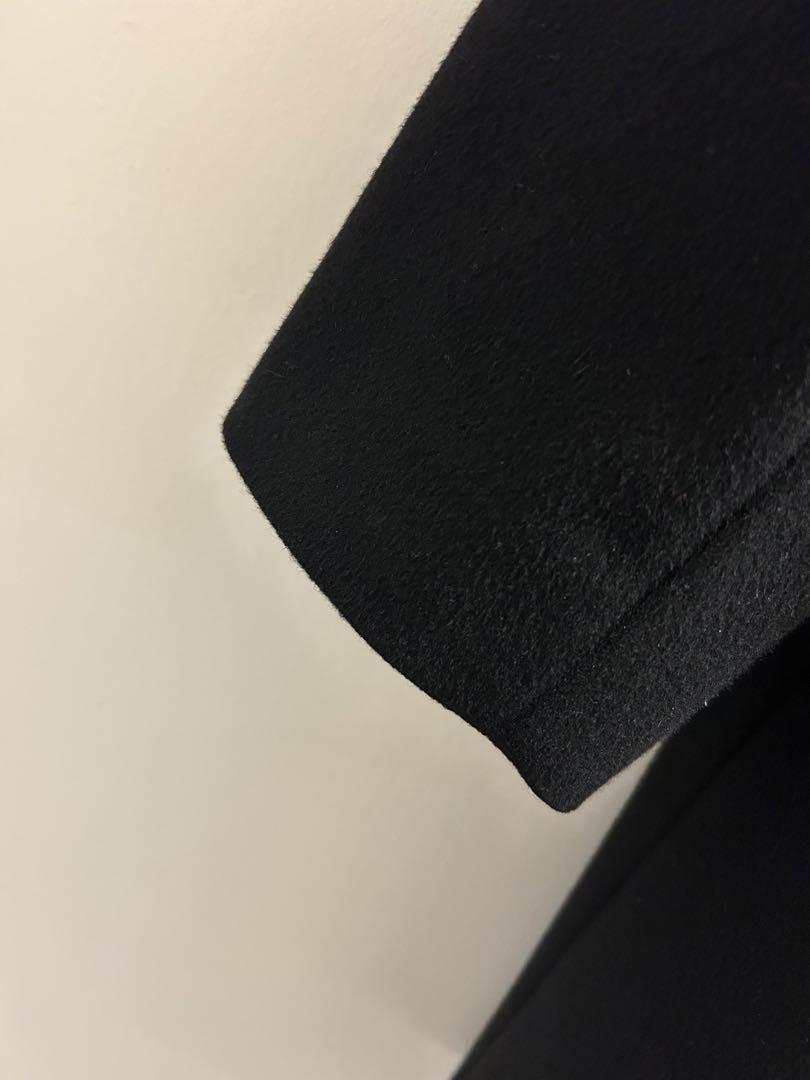 【美品】UNIQLO カシミヤ混チェスターコート メンズ XL ブラック 3B