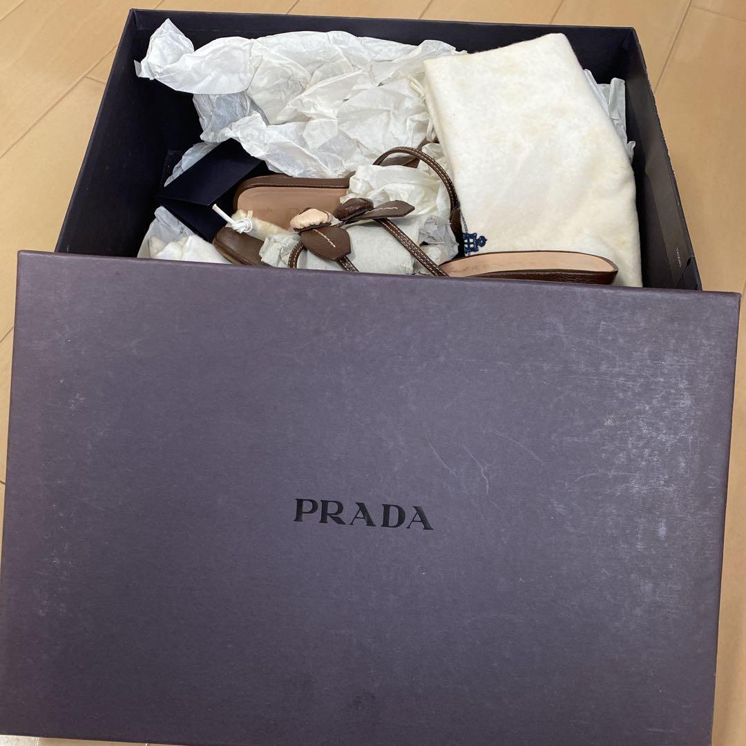 PRADA ブラウン スライドサンダル