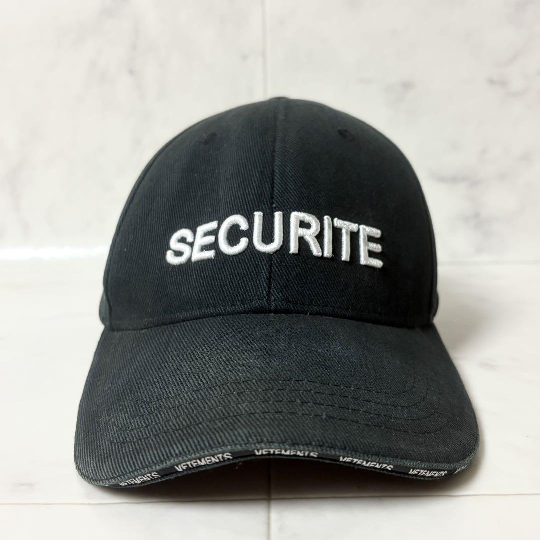 VETEMENTS SECURITE キャップ 帽子 ブラック