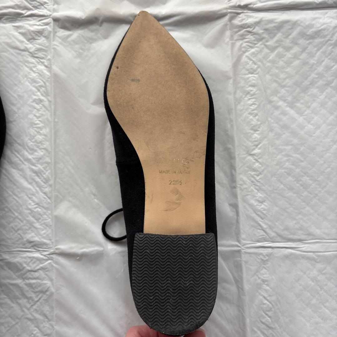 LE TALONポインテッドダブルリボンフラット 22.5cm