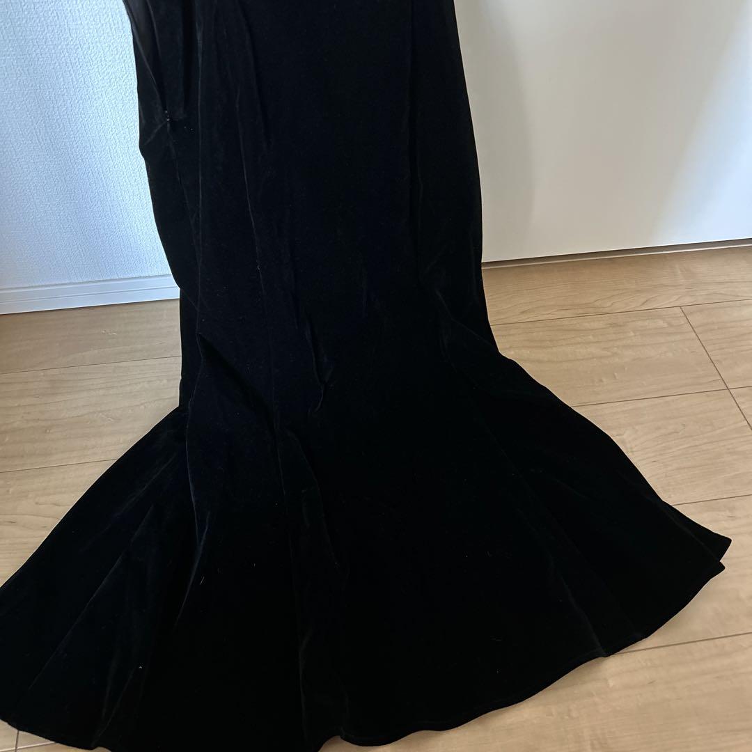 配色パイピング花柄刺繍ボレロ付きベロアマーメイドキャミワンピースドレス美脚効果