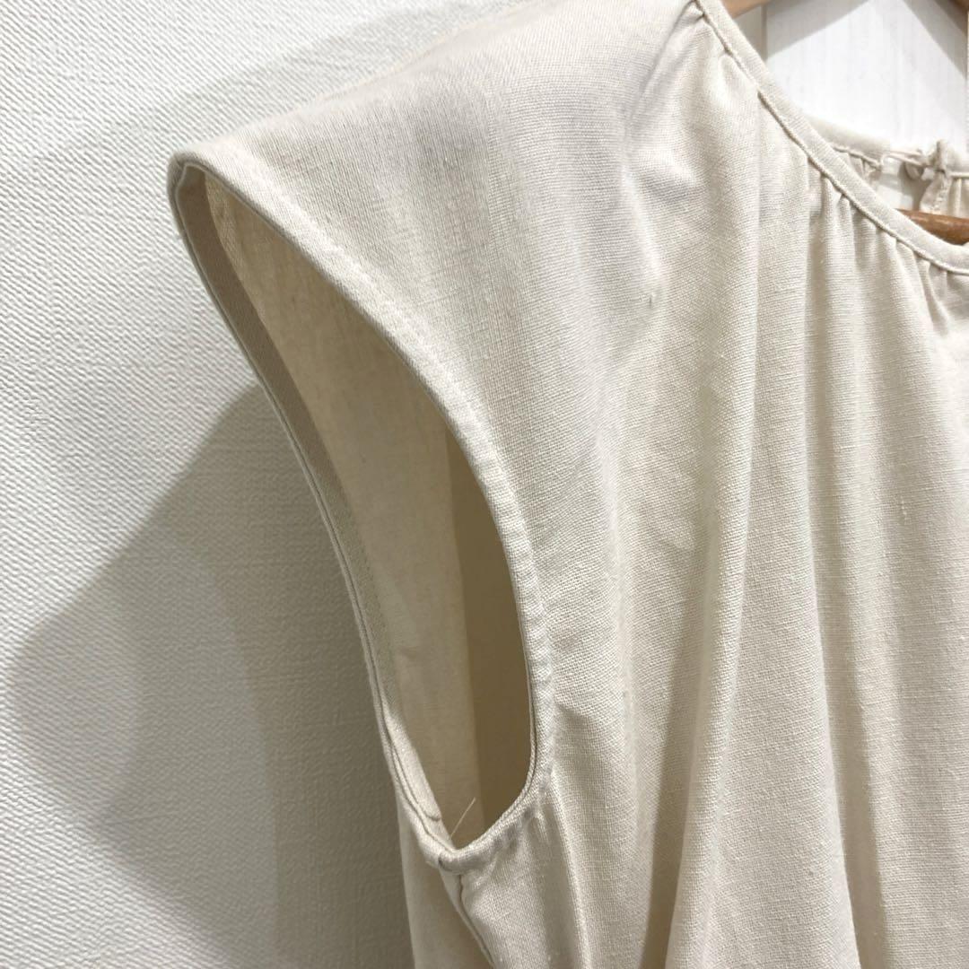MUGUET ミュゲ ノースリーブ ワンピース コットン リネン ウエストゴム