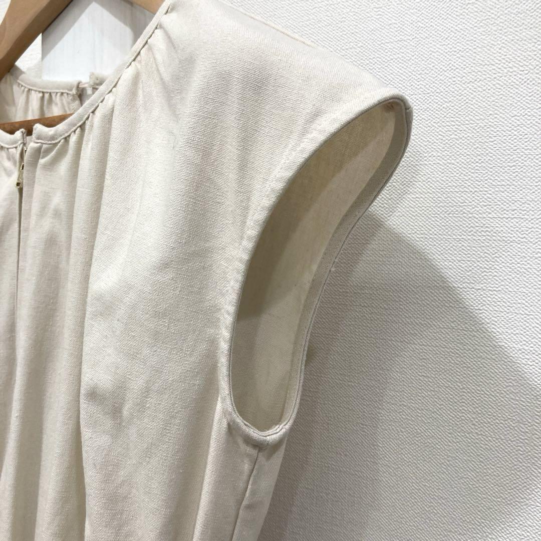 MUGUET ミュゲ ノースリーブ ワンピース コットン リネン ウエストゴム