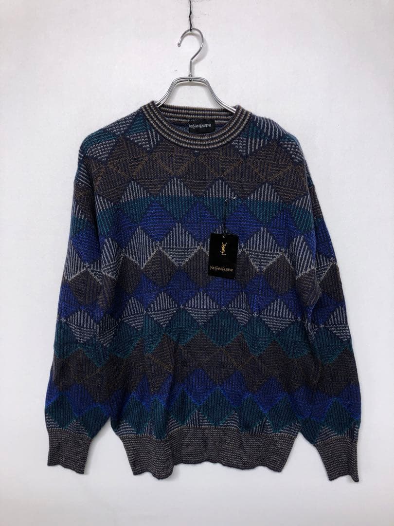 レトロ Yves Saint Laurent アーガイル ニットセーター