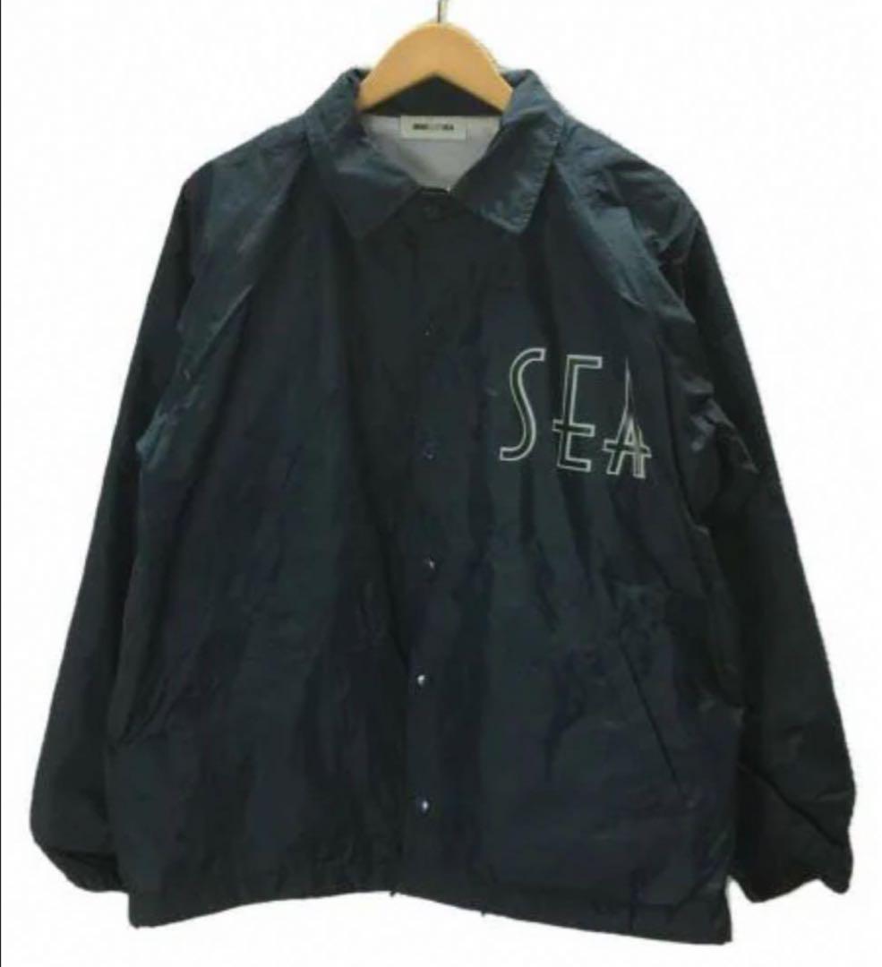 WIND AND SEAウィンダンシー コーチジャケット sizeL ネイビー