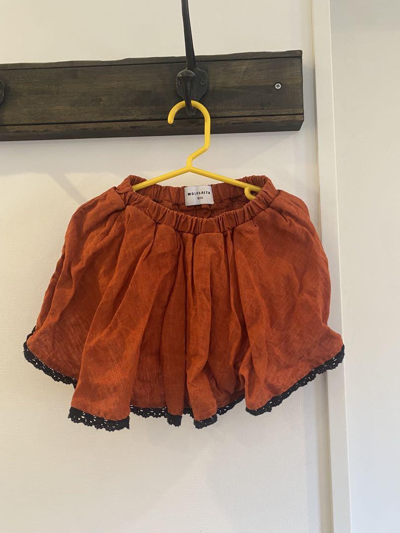 【WOLF&RITA】チェックのセットアップ　オレンジ系赤✖️グレー size12 Wolf & Rita – whoopikids