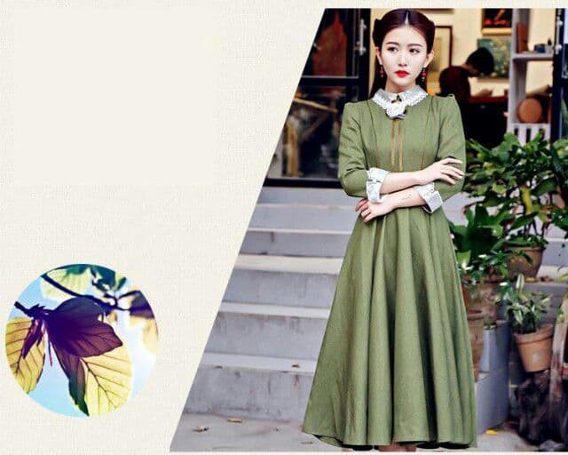 メルカリ ワンピース マキシワンピース 英国のお嬢様のように着ているクラシック一品 ロング ひざ丈ワンピース 5 8 中古や未使用のフリマ