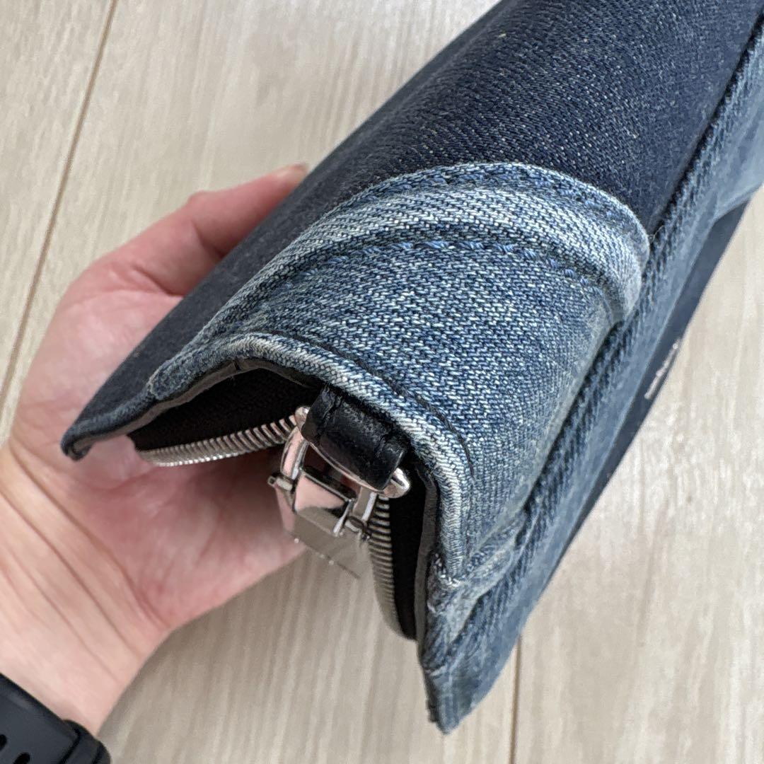 DIESEL ディーゼル デニム製 長財布 ジッピー ジオメトリック