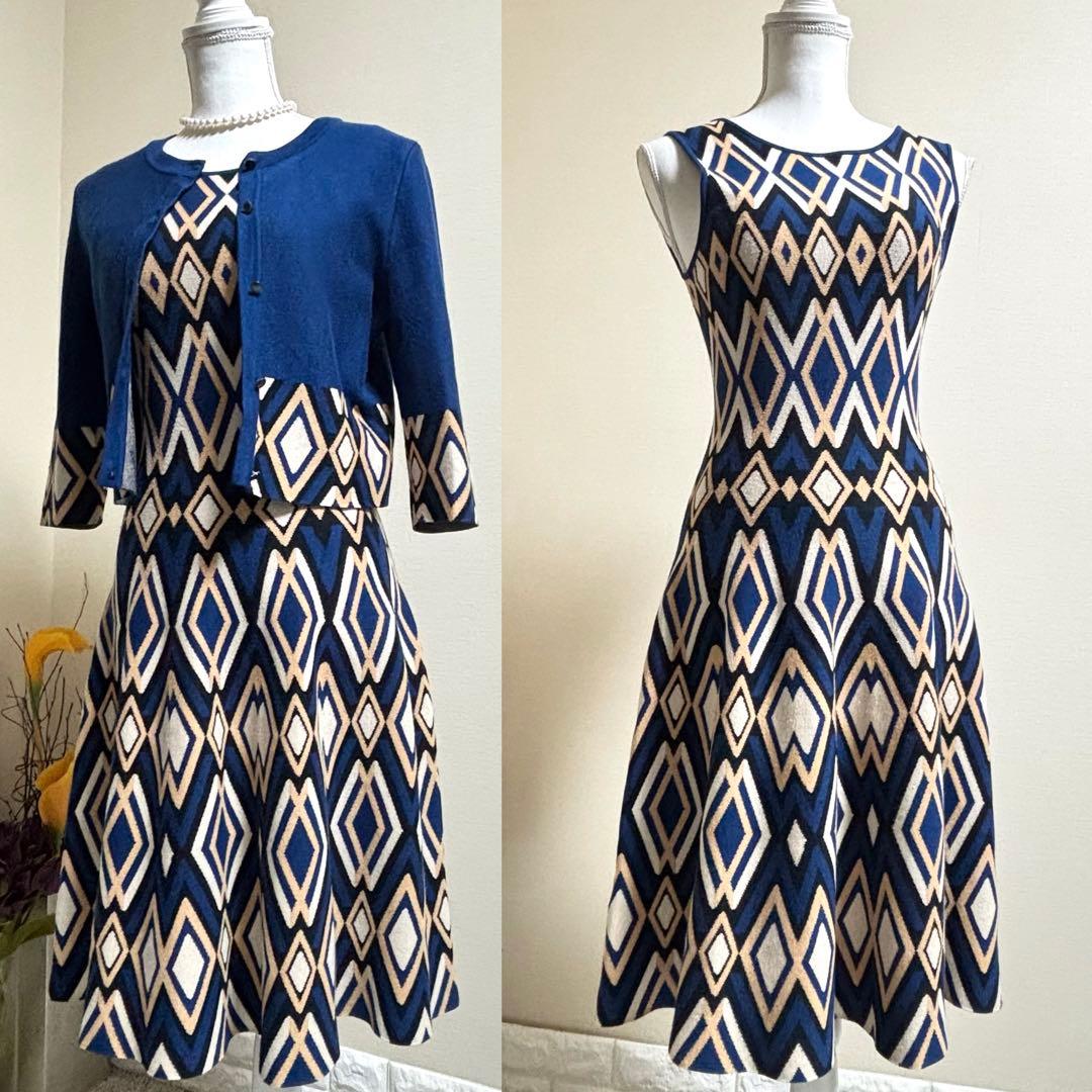 ISSA LONDON イッサ ニットスーツ カーディガン ワンピース S ISSA LONDON イッサ ニットスーツ カーディガン ワンピース S