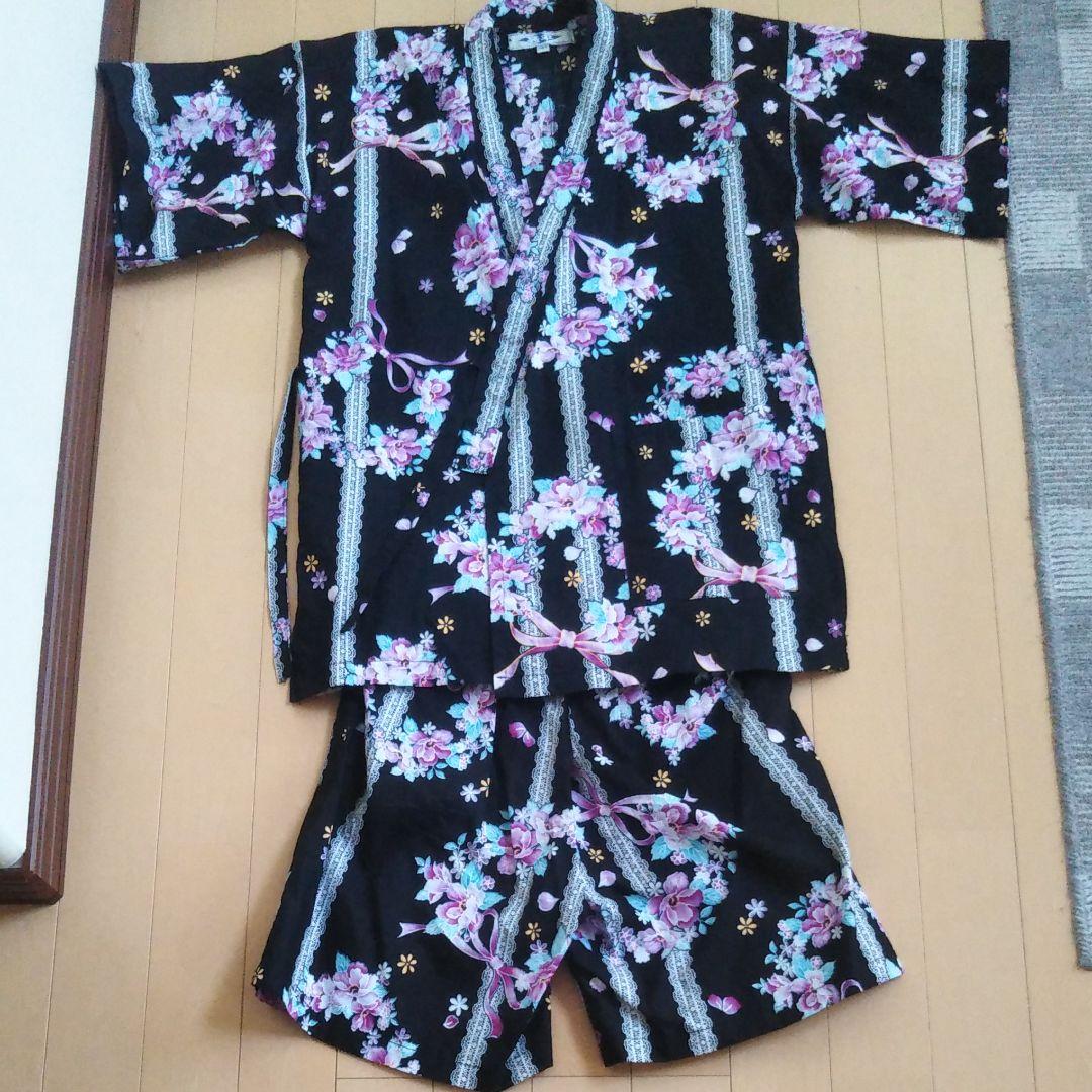女の子用甚平 150サイズ 黒 上等な 女の子用甚平 150サイズ 黒 上等な