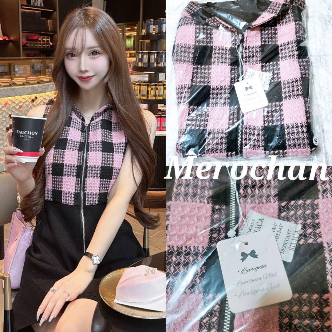 ルミニョン ★ Candy check panel zip dress 【S】