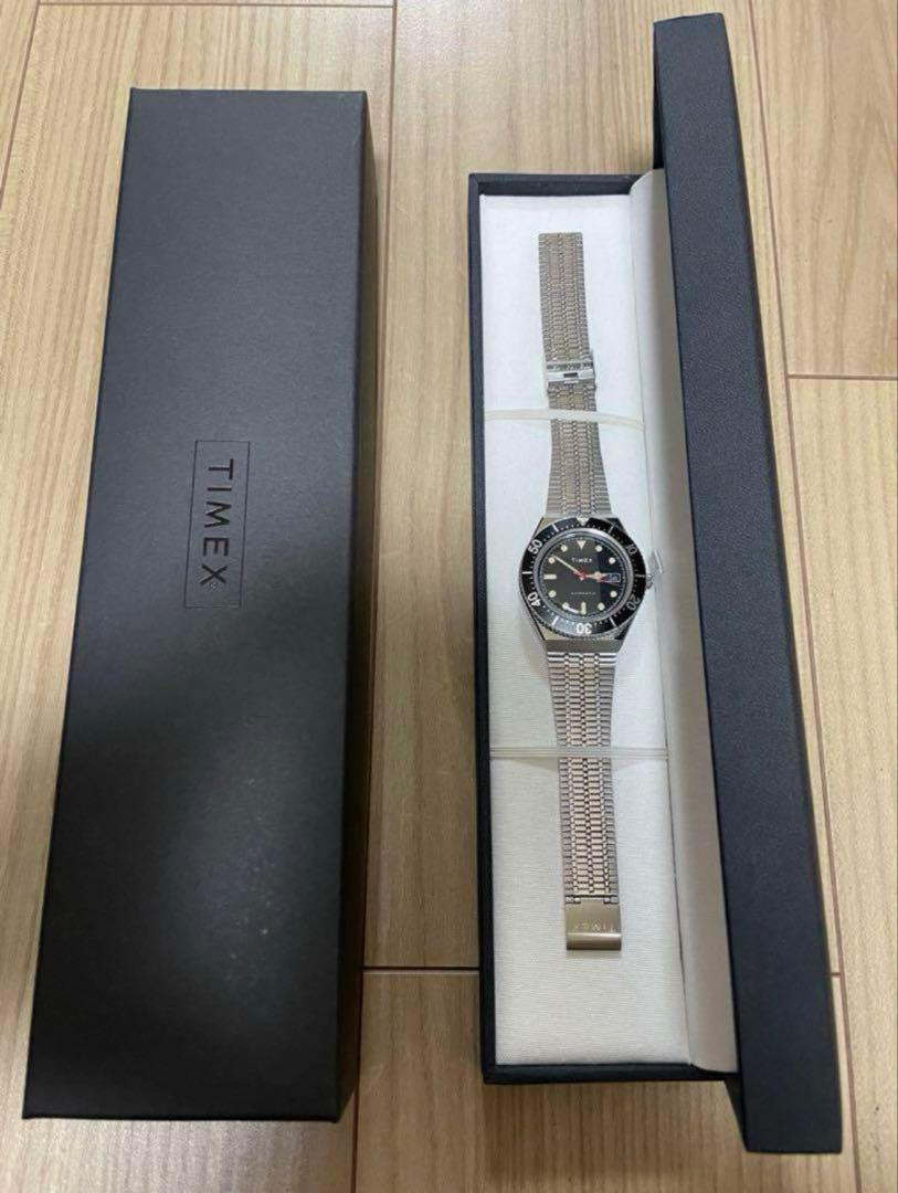 TIMEX 自動巻き ブラックダイヤル 腕時計