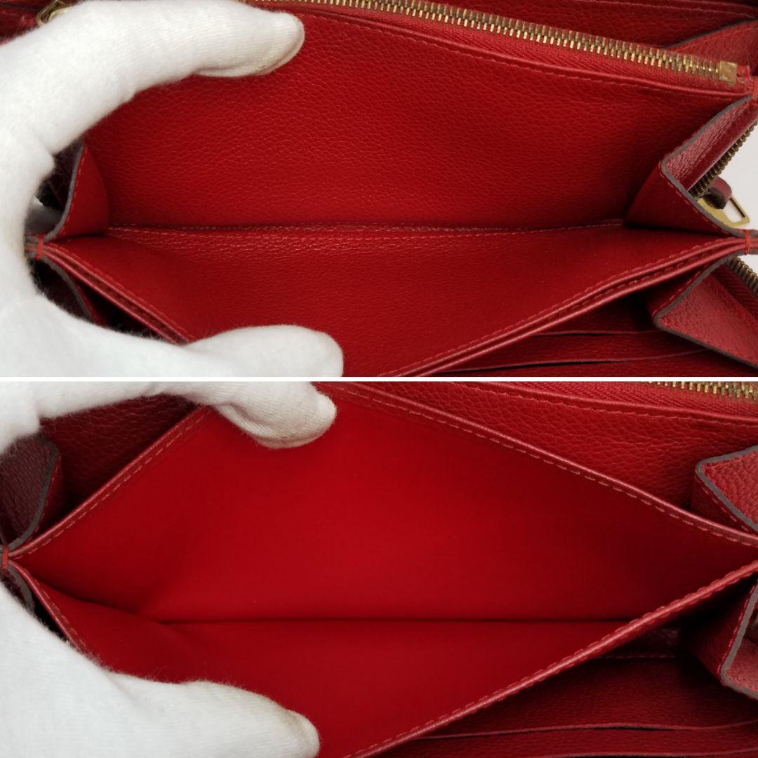 ルイヴィトン アンプラント レッド系 赤 ジッピーウォレット ラウンド 長財布