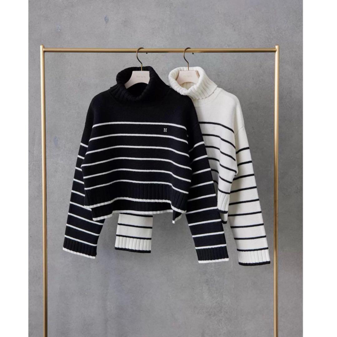 【新品未使用】Striped Turtleneck Knit Pullover ハーリップトゥ Striped Turtleneck Knit Pullover