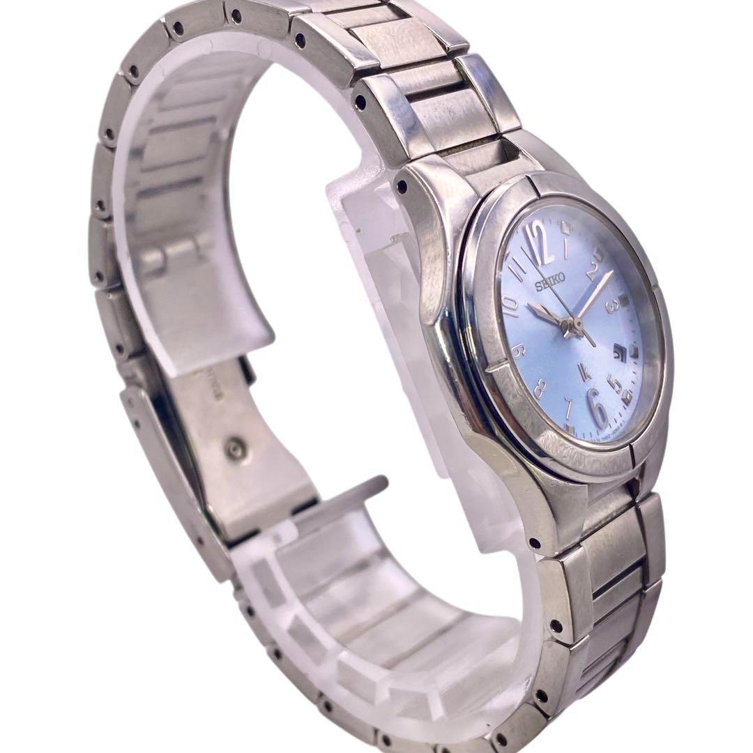 良品 SEIKO ルキア シルバー ラウンド デイト レディース腕時計 1201