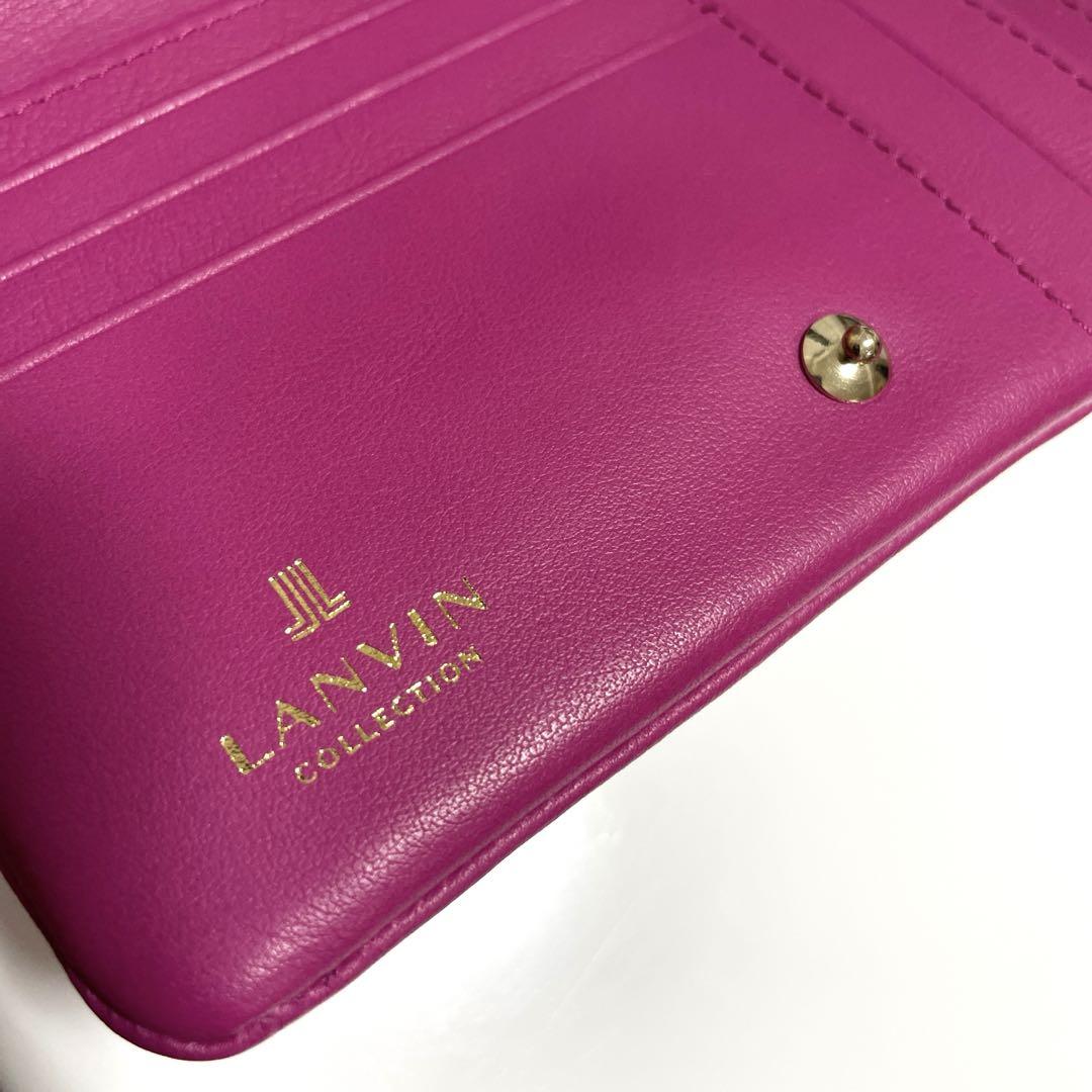 美品❗️ 希少 ランバン LANVIN 2つ折財布 リボン レザー