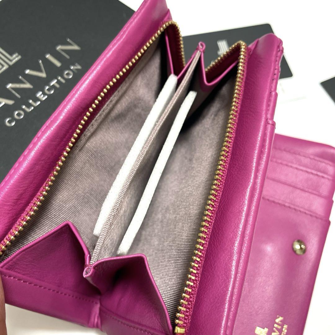 美品❗️ 希少 ランバン LANVIN 2つ折財布 リボン レザー