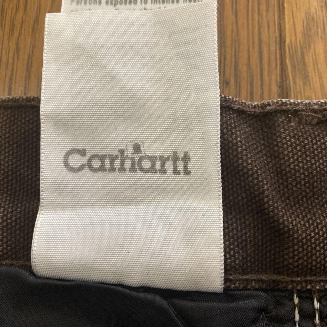 carhartt 中綿ペインターパンツ極太ダブルニー肉厚ダック地 革ロゴ