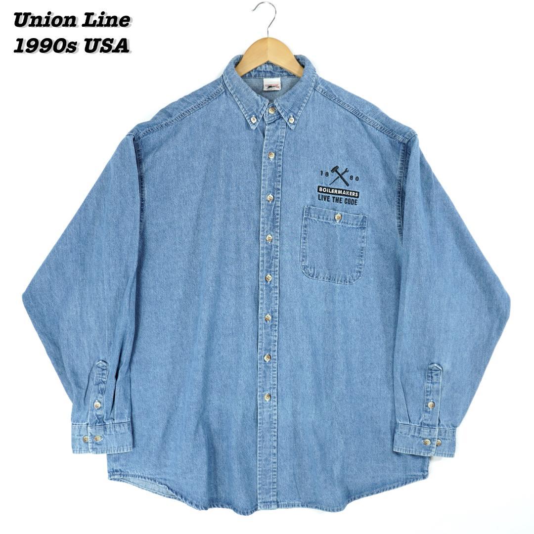 Union Line Denim Shirts 1990s XL SH2203