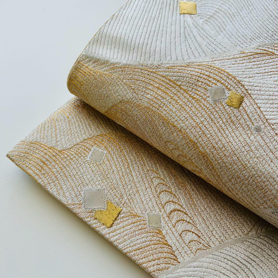 袋帯 三松 キモノッシモ 正絹 刺繍 上品なデザイン 六通 T-34