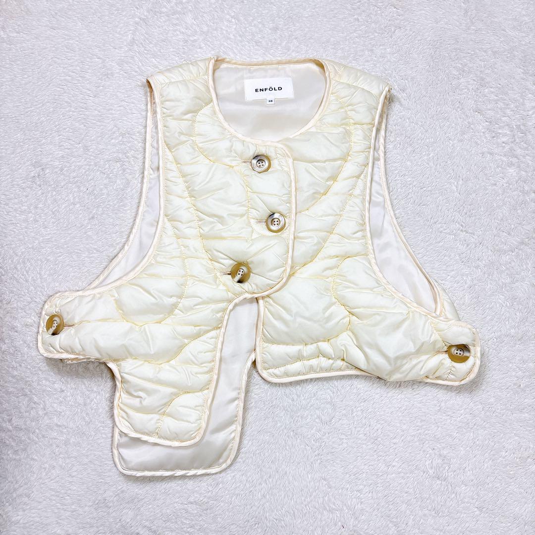 全国どこでも送料無料！ ENFOLD エンフォルドSKIN 38 キルティング ダウンベスト VEST ジャケット・アウター